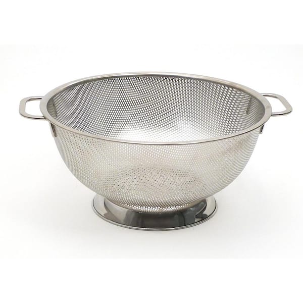 Adrinfly 5 Qt. Stainless Steel Colander Covered from Top to Bottom by Precision Pierced Holes Easy to Use and Clean with Handle
