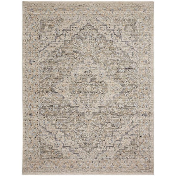 Lynx Ivory Taupe 9 ft. x 11 ft. All-over design Transitional Area Rug