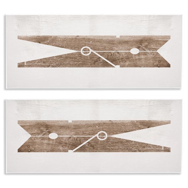 Minimal Laundry Clothespins by Daphne Polselli 2 Piece Unframed Graphic Art Print Typography 7 in. x 17 in.