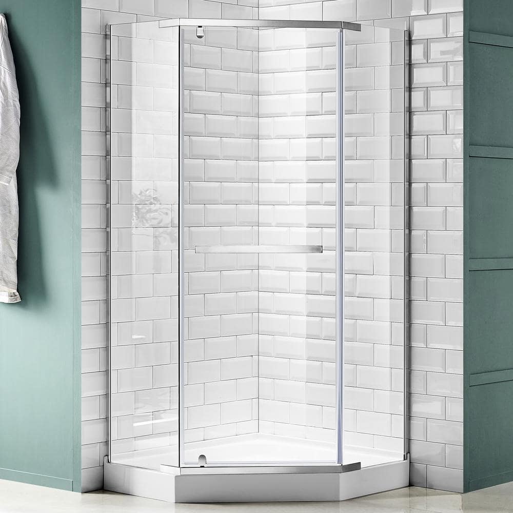 Castle Series 49" x 72" Brushed Nickel Semi-Frameless Shower Door