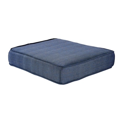 Spring Haven 23 in. x 19 in. Outdoor Ottoman Replacement Cushion in Sky Blue