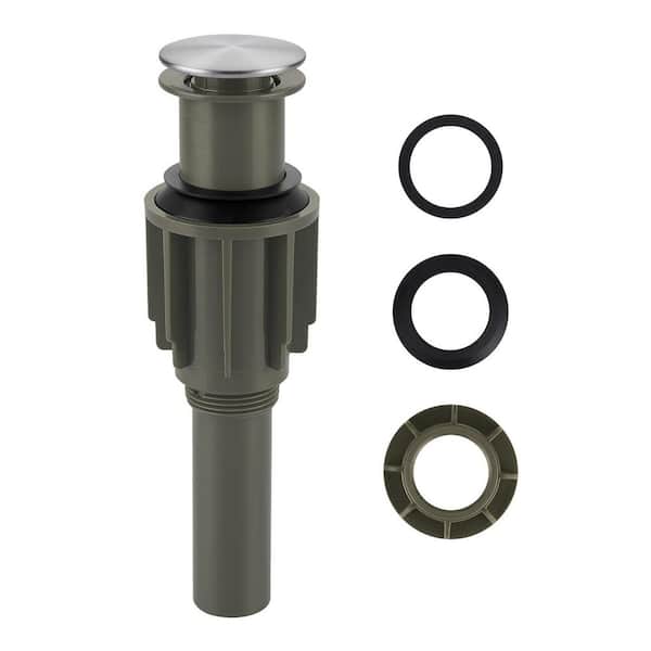 VEVETTA Pop Up Drain without Overflow for Bathroom Faucet in Brushed Nickel