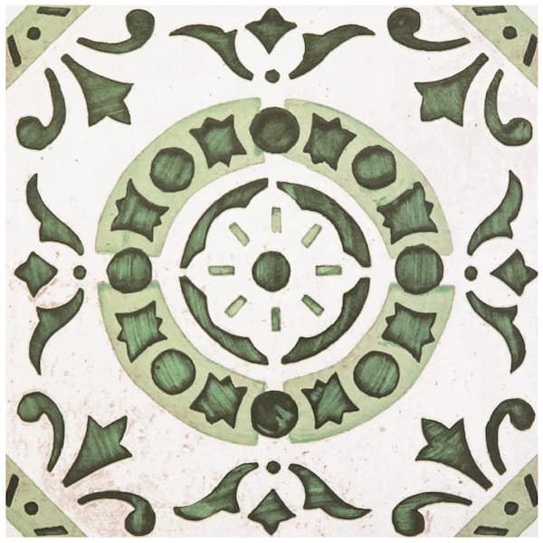 Achim Retro Green Medallion 12 In X, Vinyl Floor Tile Adhesive
