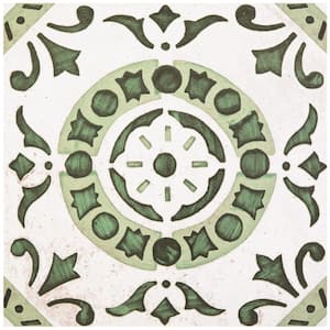 Retro Green Medallion 12 in. x 12 in. Self-Adhesive Vinyl Floor Tile (20 Tiles/20 sq. ft.)