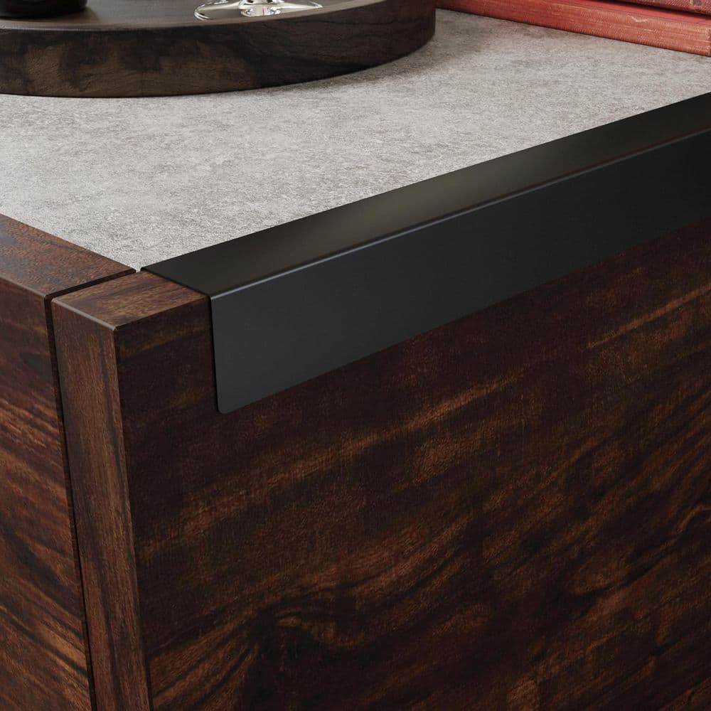 Manhattan Gate Square Rich Walnut Coffee Table with Storage