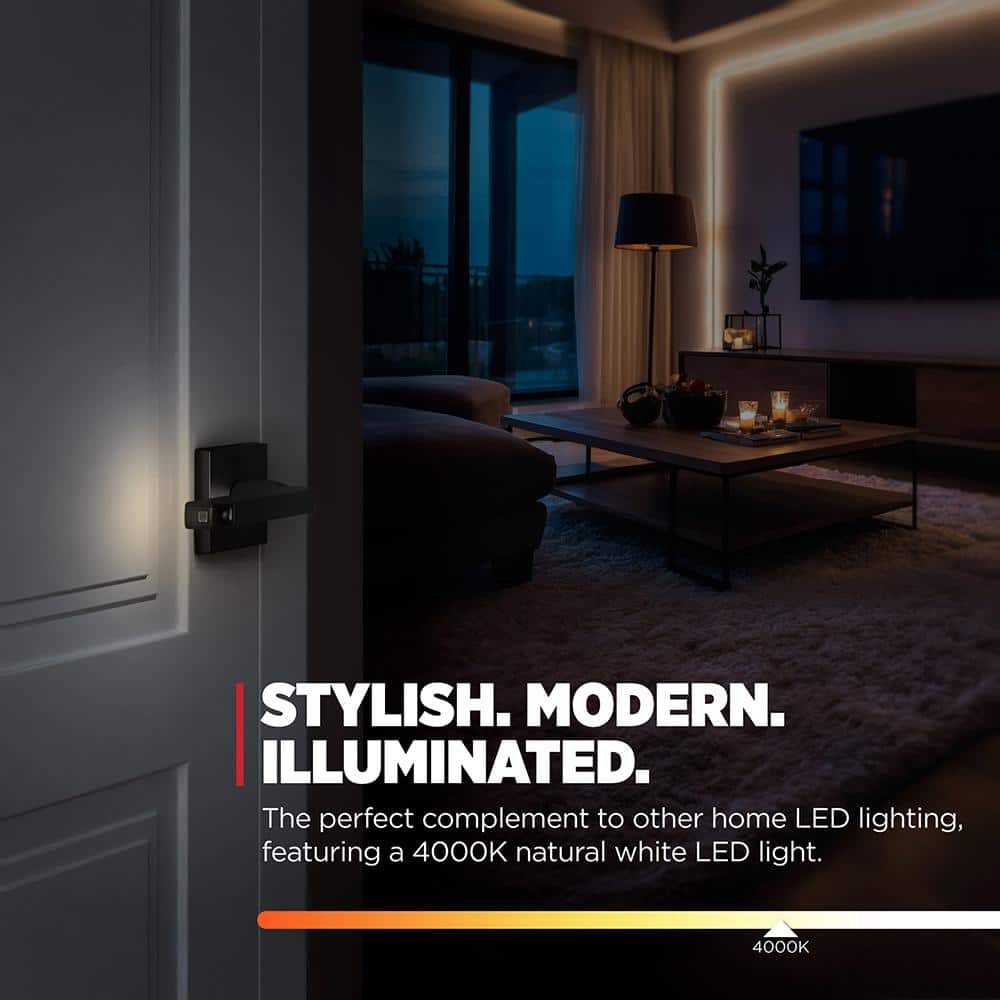 Matte Black Metal LED Motion Activated Hall/Closet Door Handle