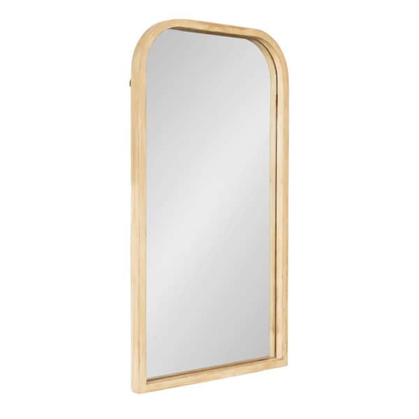 Occonor Natural 20 in. x 36 in. Arch Wood Wall Mirror