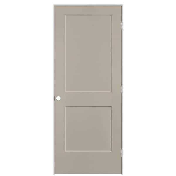 Masonite 32 in. x 80 in. 2-Panel Logan Left-Hand Hollow Core Smoked Tan Molded Composite Single Prehung Interior Door