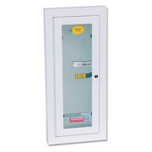 Heavy-Duty Steel Semi-Recessed Fire Extinguisher Cabinet in White