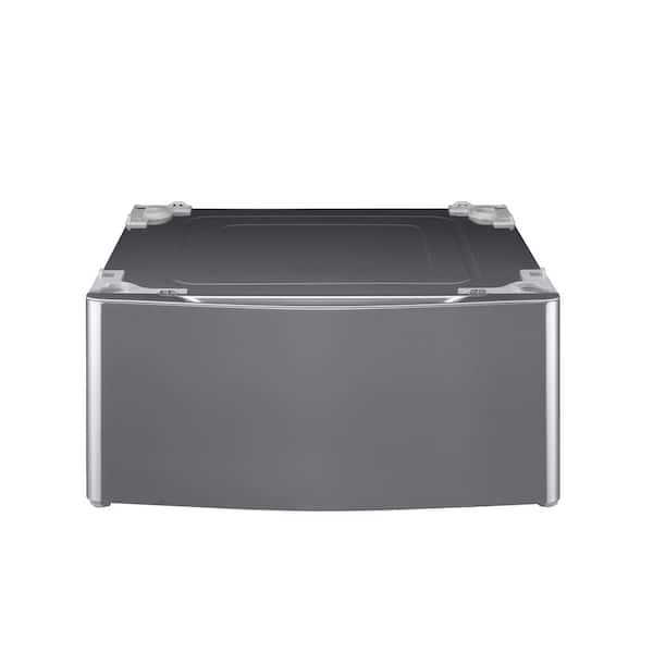 27 in Laundry Pedestal with Storage Drawer in Graphite Steel 