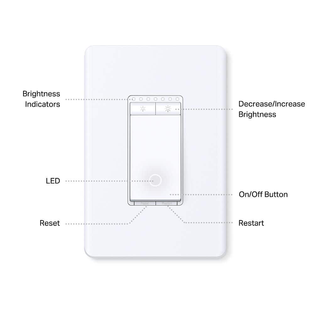 Unbranded Smart Wi-Fi Light Switch, Dimmer, 3-Way KIT, White