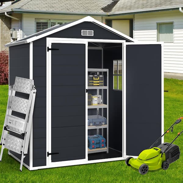 BTMWAY Dark Gray 6 ft. W x 4 ft. D All-Weather Resin Outdoor