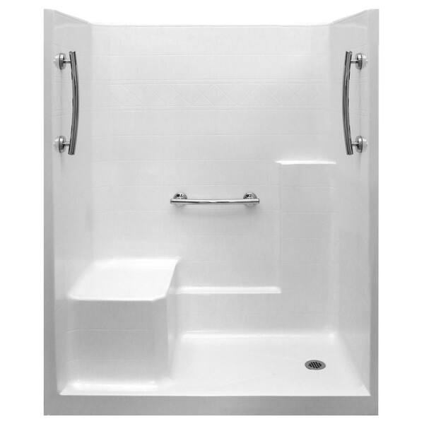 Ella Ultimate 33 in. x 60 in. x 77 in. 1-Piece Low Threshold Shower ...