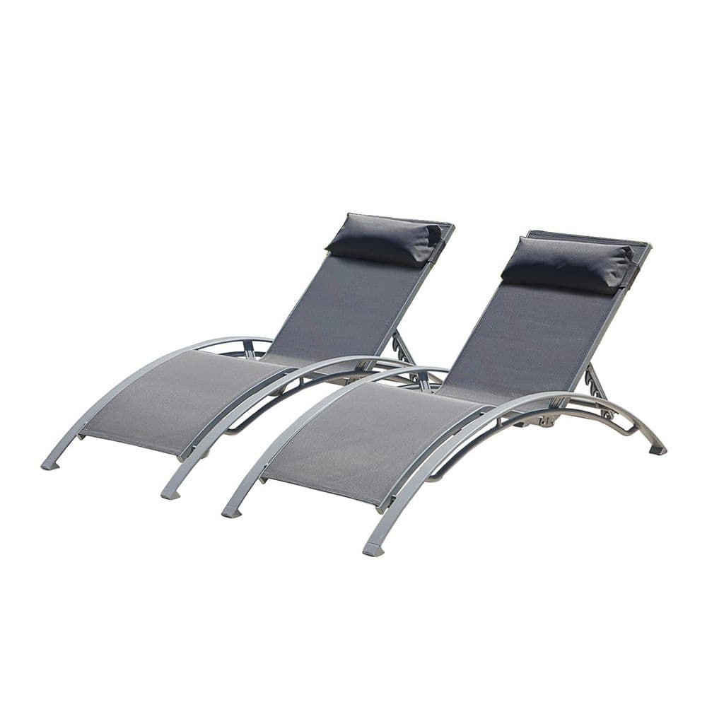 Dark Gray 2-Piece Metal Outdoor Chaise Lounge price history on PriceWatchPro