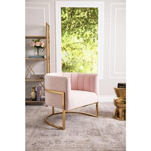Jake Channel Tufting Velvet Accent Chair, Pink