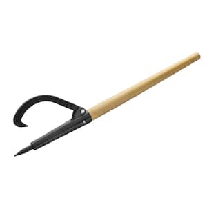 Log Peavey and Cant Hook Tool 49 in. Wood Handle for Separating Stacked Firewood Retractable 18 in. Opening