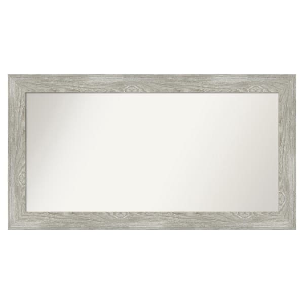 Amanti Art Dove Greywash 52 in. x 28 in. Custom Non-Beveled Distressed Recyled Polystyrene Bathroom Vanity Wall Mirror