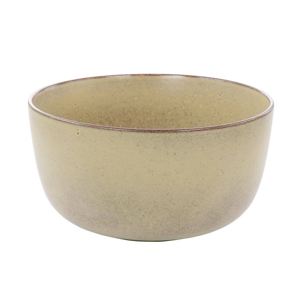 Deep Ceramic Mixing Bowl With Handle and Spout, Modern Green and Gray  Stoneware Serving Bowl 