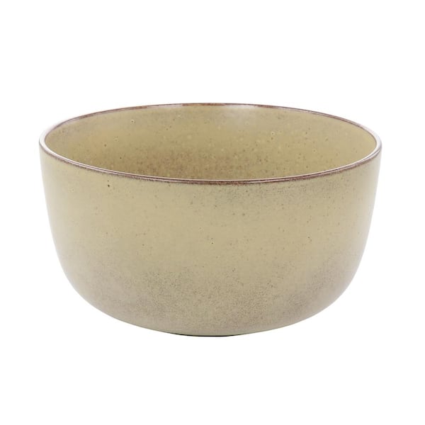 OUR TABLE Landon 9.2 in. 112 fl. oz. Toast Beige High Round Stoneware Serving Bowl
