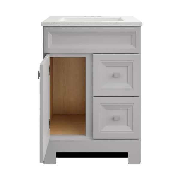 Sedgewood 24-1/2 in. Bath Vanity in Dove Gray with Solid Surface Technology Vanity Top in Arctic with White Sink