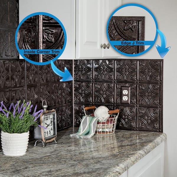 Fasade® Brushed Nickel Large Profile Backsplash Accessory Kit - 9 Piece