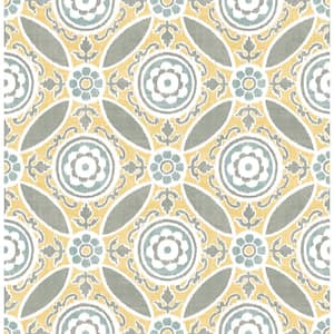 Maya Yellow Medallion Paper Strippable Roll (Covers 56.4 sq. ft.)