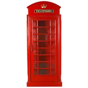 British Telephone Booth Display Multi-Colored Accent Cabinet