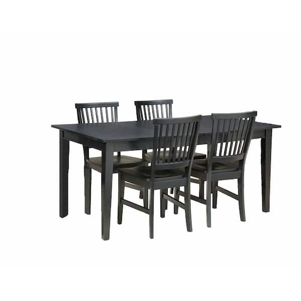 HOMESTYLES Arts and Crafts Black 5-Piece Black Dining Set