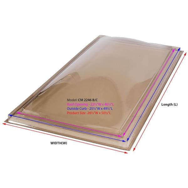 SUN-TEK 22-1/2 in. x 46-1/2 in. Polycarbonate Fixed Curb Mount