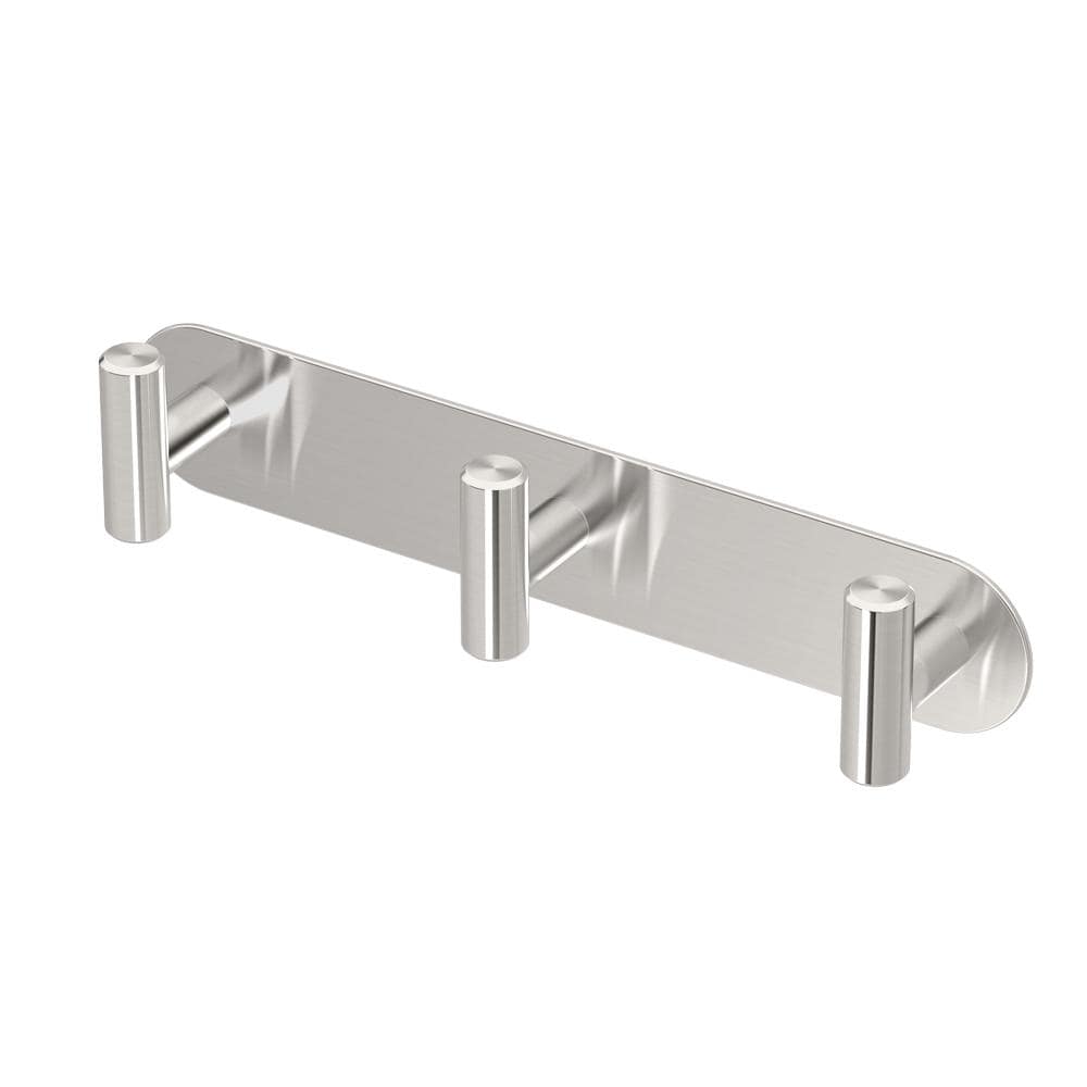 Satin Nickel Wall Mounted Triple Hook Rack