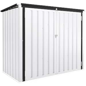 5 ft. W x 3 ft. D Outdoor Galvanized Steel Horizontal Metal Shed with Lockable Multi-Opening Door White(16.2 sq. ft.)