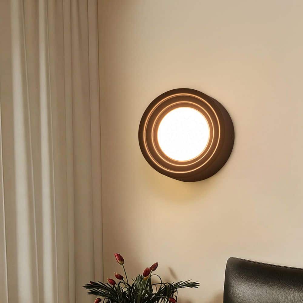 ZYZWMB 5.1 in. Integrated Dimmable LED Modern Matte Black Wall