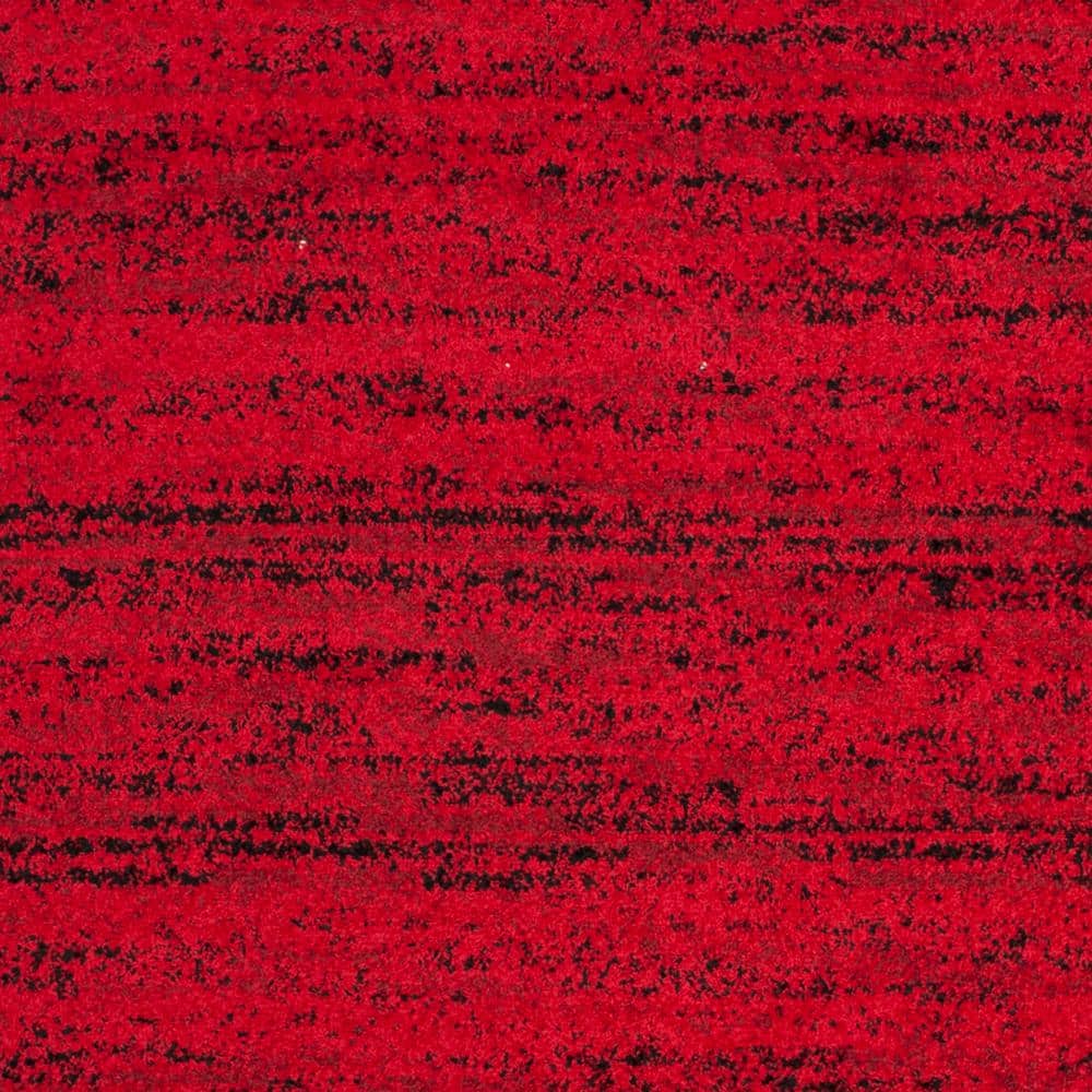 Adirondack Red and Black 8' x 10' Synthetic Rectangular Area Rug