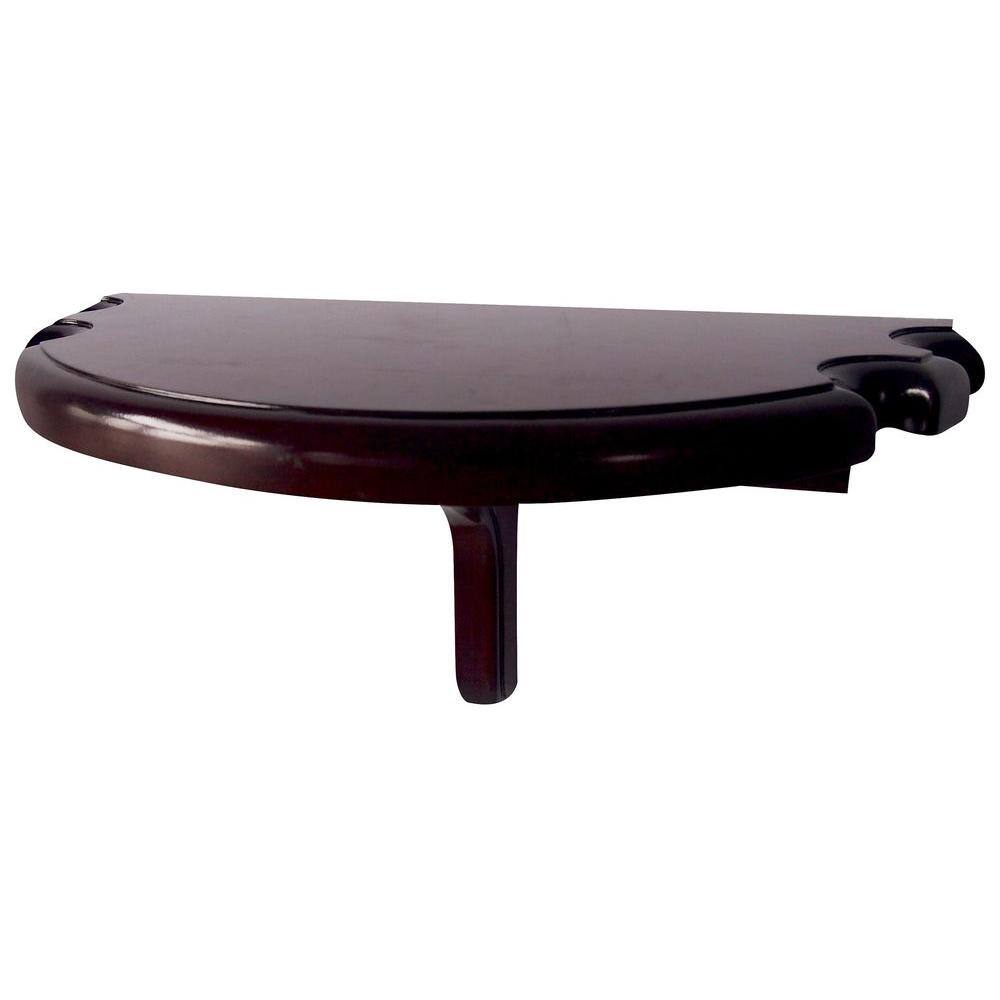 Premium Half Moon Wall Shelf with Mahogany Finish