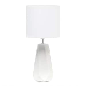 17.5 in. Off White Ceramic Prism Table Lamp