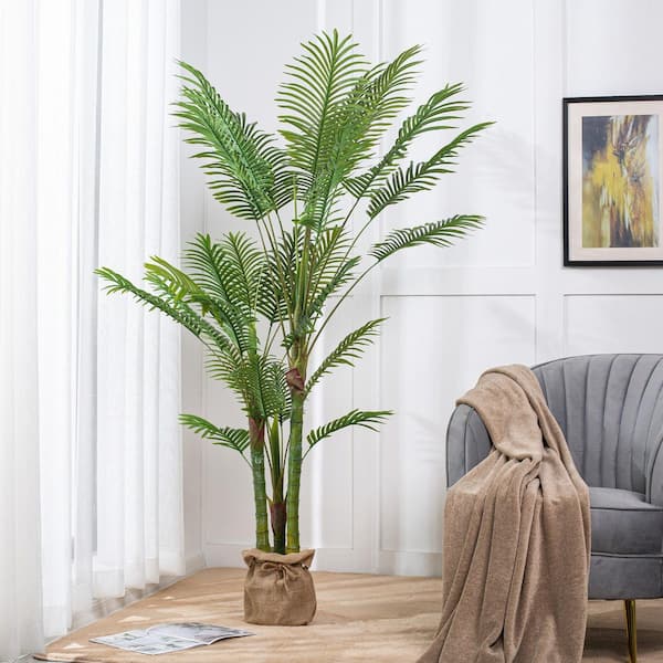 Vanity Art 72 .44 in. H Artificial Palm Tree in Pot (Set of 2)