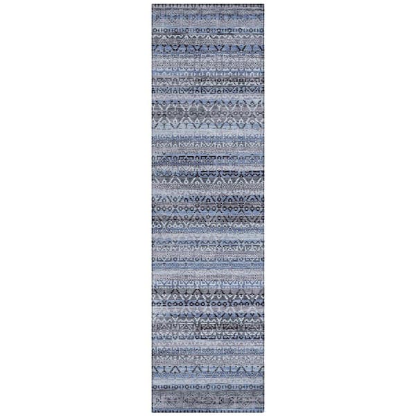 Chantille Machine Washable Indoor/Outdoor Abstract ACN2101 Blue 2 ft. 3 in. x 7 ft. 6 in. Runner Rug