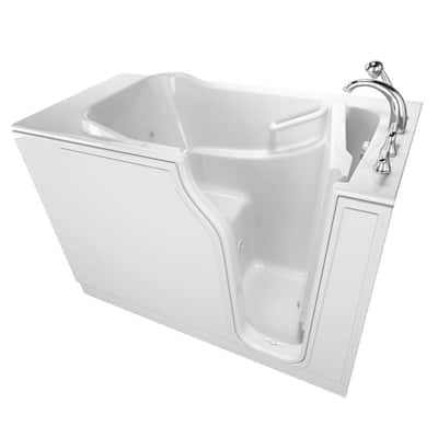 Gelcoat Entry 52 in. Right Hand Walk-In Whirlpool Bathtub in White