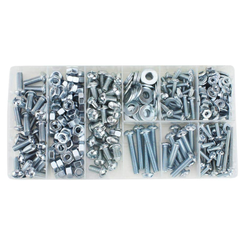 405-Piece Zinc-Plated Machine Screw Kit with Plastic Organizer