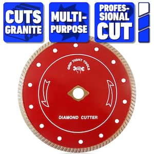 7 in. Professional Turbo Cut Diamond Blade for Cutting Granite, Marble, Concrete, Stone, Brick and Masonry (3-Pack)