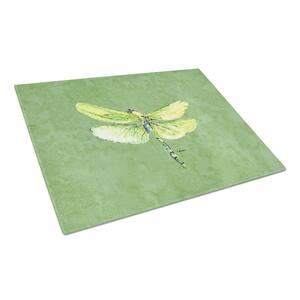 Dragonfly on Avocado Tempered Glass Large Cutting Board