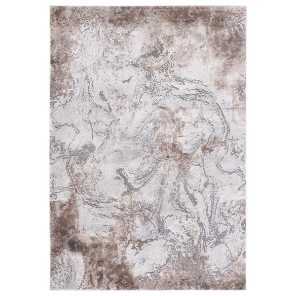 SAFAVIEH Craft Gray/Brown 9 ft. x 12 ft. Abstract Marble Area Rug