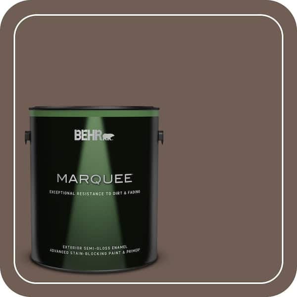BEHR MARQUEE 1 gal. #N210-6 Swiss Brown Semi-Gloss Enamel Exterior Paint & Primer
