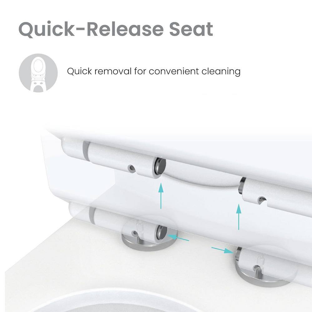 Gloss White Ceramic Dual-Flush Elongated One-Piece Toilet