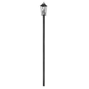 Gannon 3-Light Black Stainless Steel Hardwired Outdoor Marine Grade Post Light Set with no bulbs included