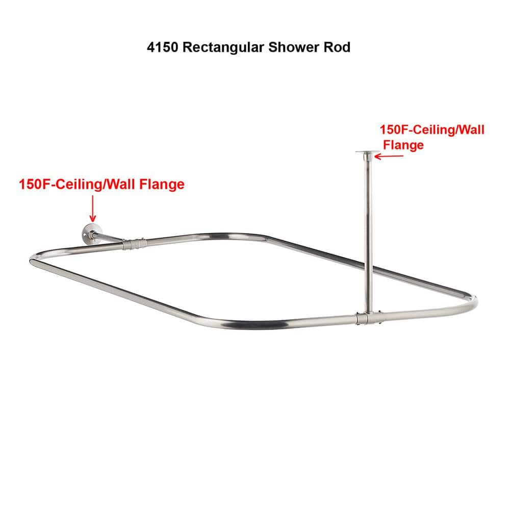 Polished Chrome Shower Rod Flange with Mounting Screws