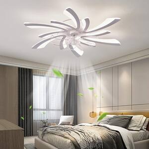 31 in. Indoor White Indoor Ceiling Fan with Adjustable White Integrated LED, Remote Included