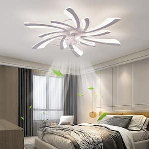 31 in. Indoor White Indoor Ceiling Fan with Adjustable White Integrated LED, Remote Included