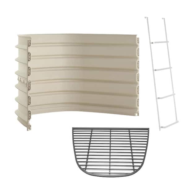 Rockwell Denali 70 in. x 39 in. x 46 in. Composite Window Well with Aluminum Bar Grate and Ladder