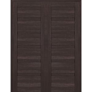 Louver 56 in. x 95.25 in. Both Active Veralinga Oak Wood Composite Double Prehung Interior Door